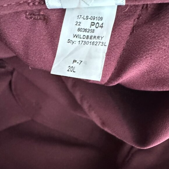 Talbots Classic Straight Pants Womens 20L‎ Burgundy Cotton Spandex NWT PT-2300 - Picture 10 of 10